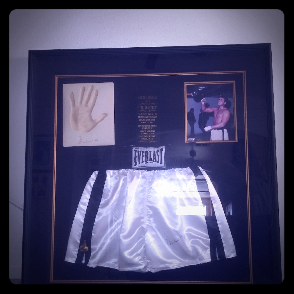 Muhammad Ali autographed enclosed collage